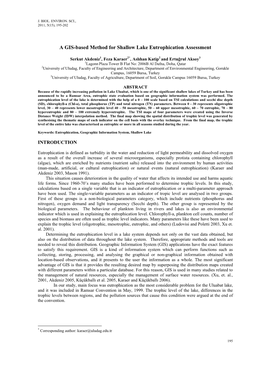 A GIS-Based Method for Shallow Lake Eutrophication Assessment