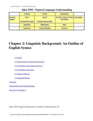 Linguistic Background: an Outline of English Syntax