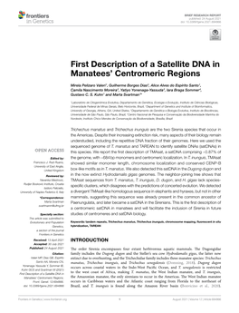 First Description of a Satellite DNA in Manatees' Centromeric Regions