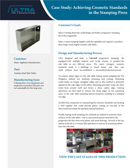 Achieving Cosmetic Standards in the Stamping Press