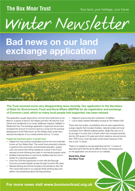 Bad News on Our Land Exchange Application