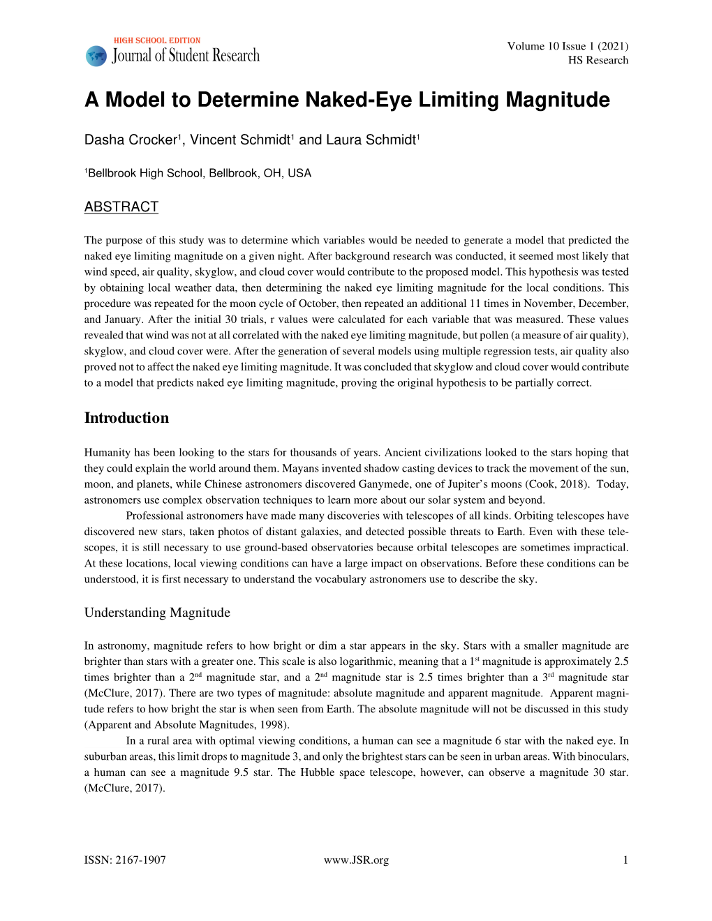 A Model To Determine Naked Eye Limiting Magnitude Docslib