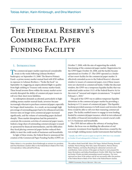 The Federal Reserve's Commercial Paper Funding Facility