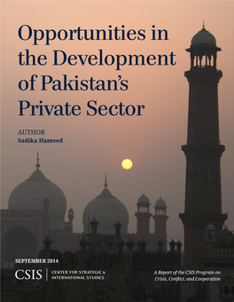 Opportunities in the Development of Pakistan's Private Sector
