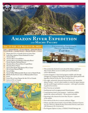 Amazon River Expedition and Machu Picchu