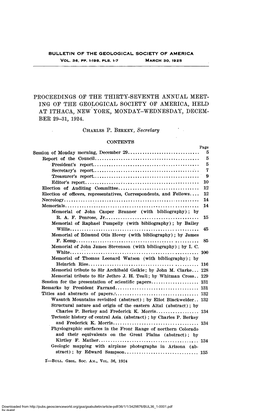 Proceedings of the Thirty-Seventh Annual Meeting of the Geological