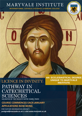 Maryvale Institute Pathway in Catechetical Sciences