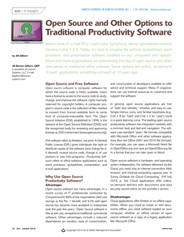 Open Source and Other Options to Traditional Productivity Software