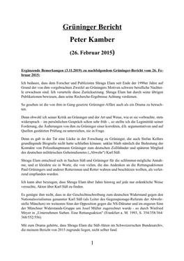 Grüninger Bericht Peter Kamber