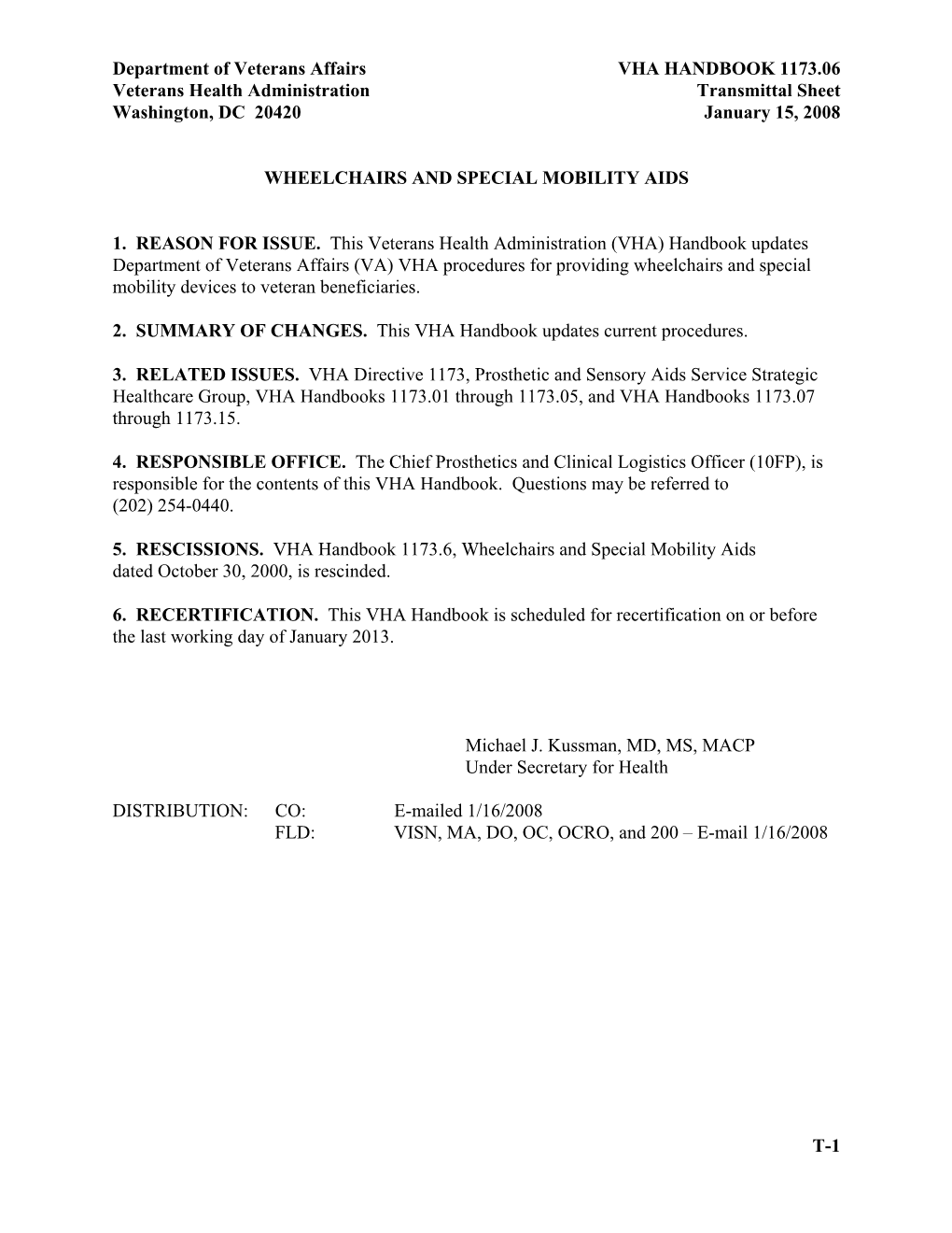 VHA Handbook 1173.6, Wheelchairs And Special Mobillity Aids - DocsLib