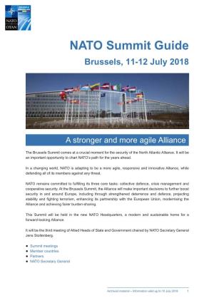 NATO Summit Guide Brussels, 11-12 July 2018