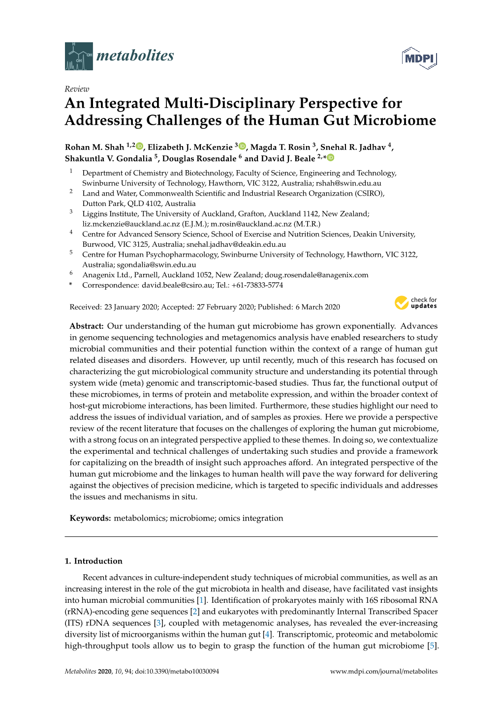 An Integrated Multi-Disciplinary Perspective for Addressing Challenges of the Human Gut Microbiome