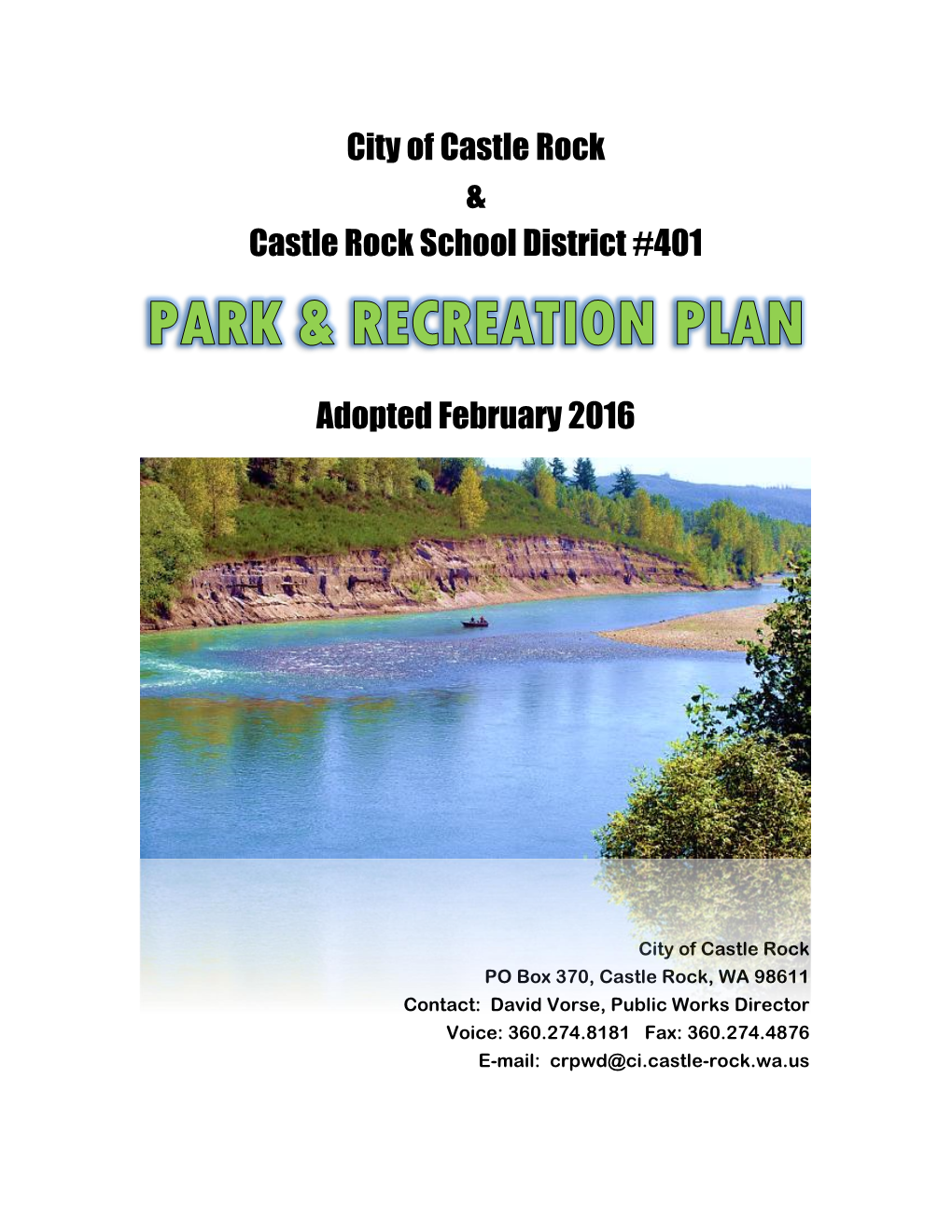 2016 Park & Recreation Plan