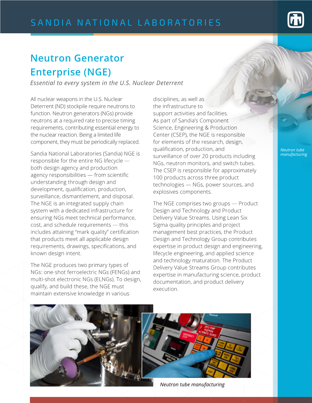 Neutron Generator Enterprise (NGE) Essential to Every System in the U.S