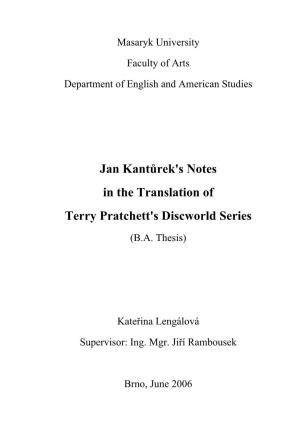 Jan Kantůrek's Notes in the Translation of Terry Pratchett's