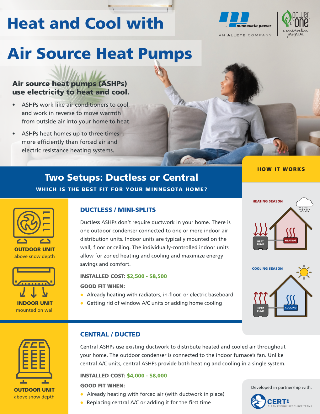 Heat and Cool with Air Source Heat Pumps
