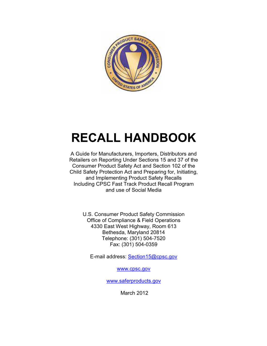 Recall Handbook (Revised)