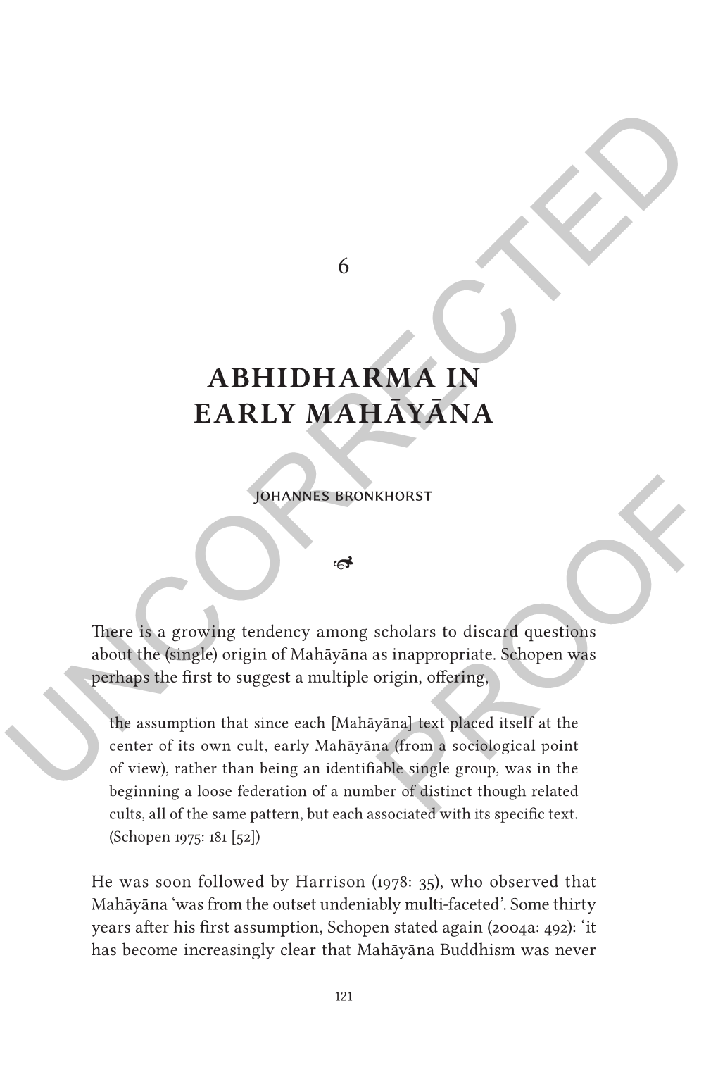 Abhidharma in Early Mahāyāna