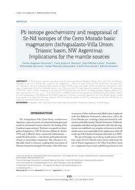 Pb Isotope Geochemistry and Reappraisal of Sr-Nd