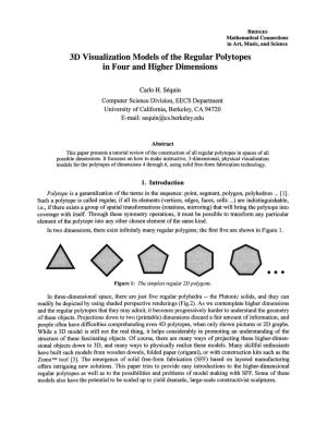 3D Visualization Models of the Regular Polytopes in Four and Higher Dimensions