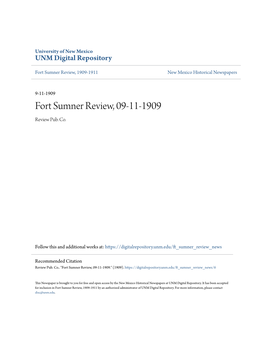 Fort Sumner Review, 09-11-1909 Review Pub