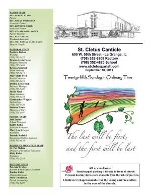 St. Cletus Canticle Worship 600 W