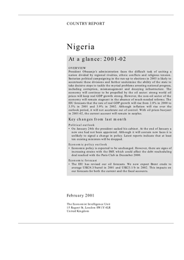 Nigeria at a Glance: 2001-02