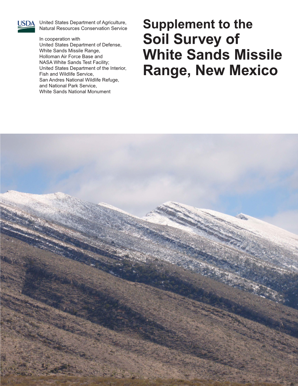 Supplement to the Soil Survey of White Sands Missile Range, New Mexico