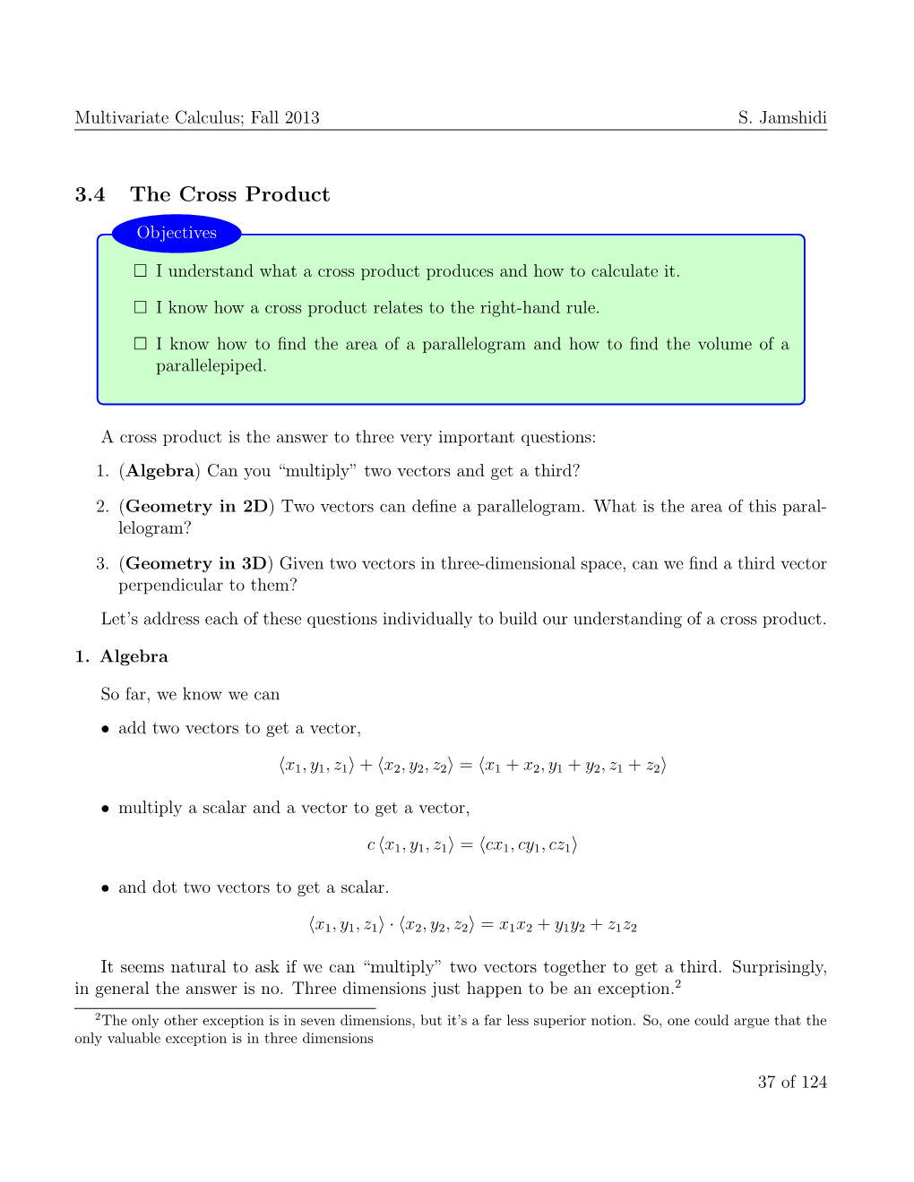 The Cross Product