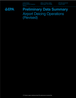 Preliminary Data Summary Airport Deicing Operations (Revised)