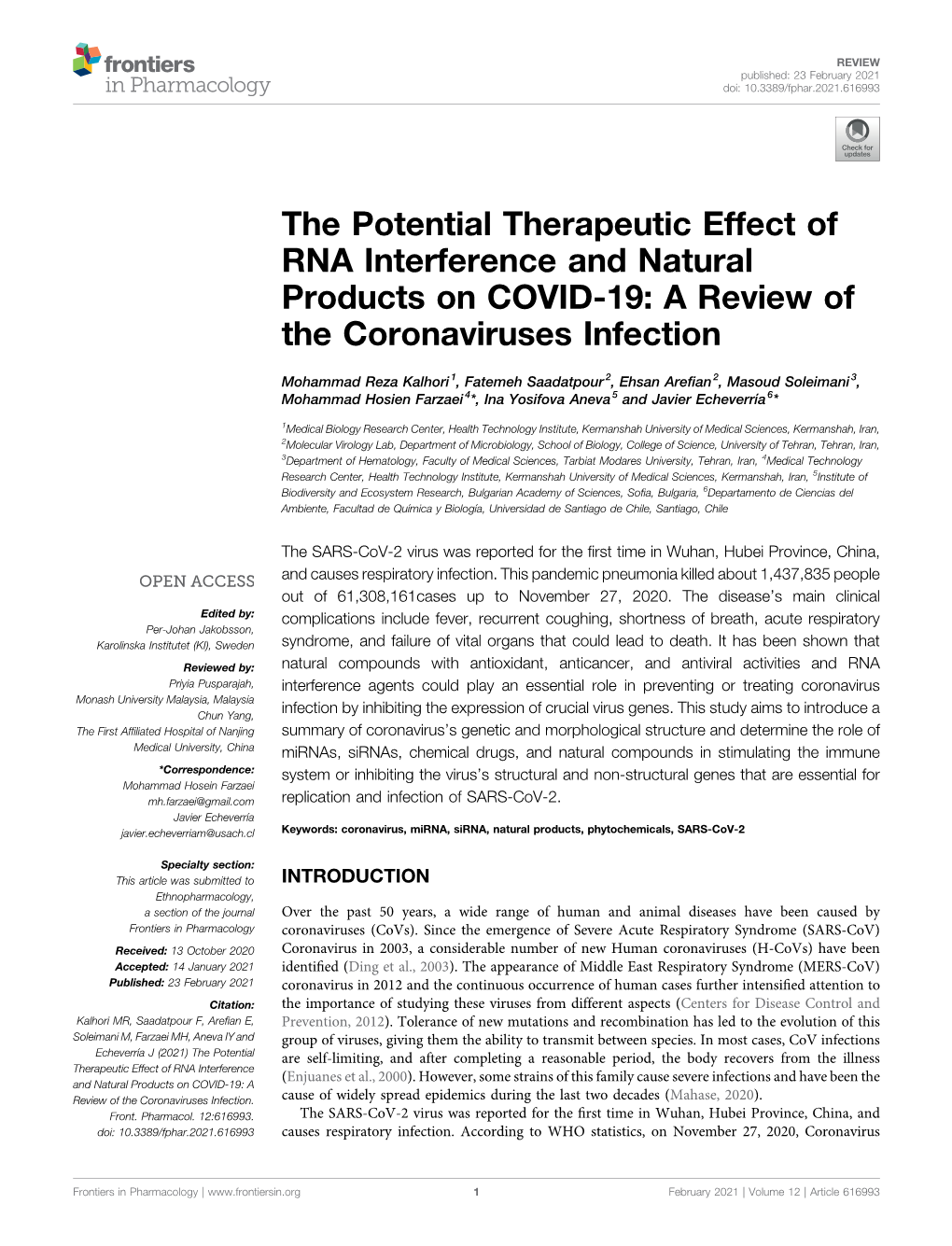 A Review of the Coronaviruses Infection