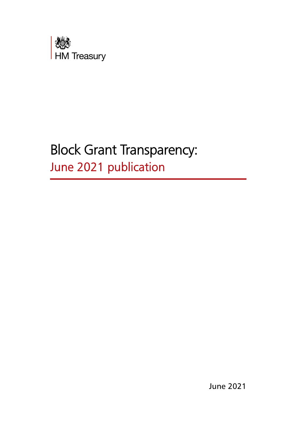 Block Grant Transparency: June 2021 Publication