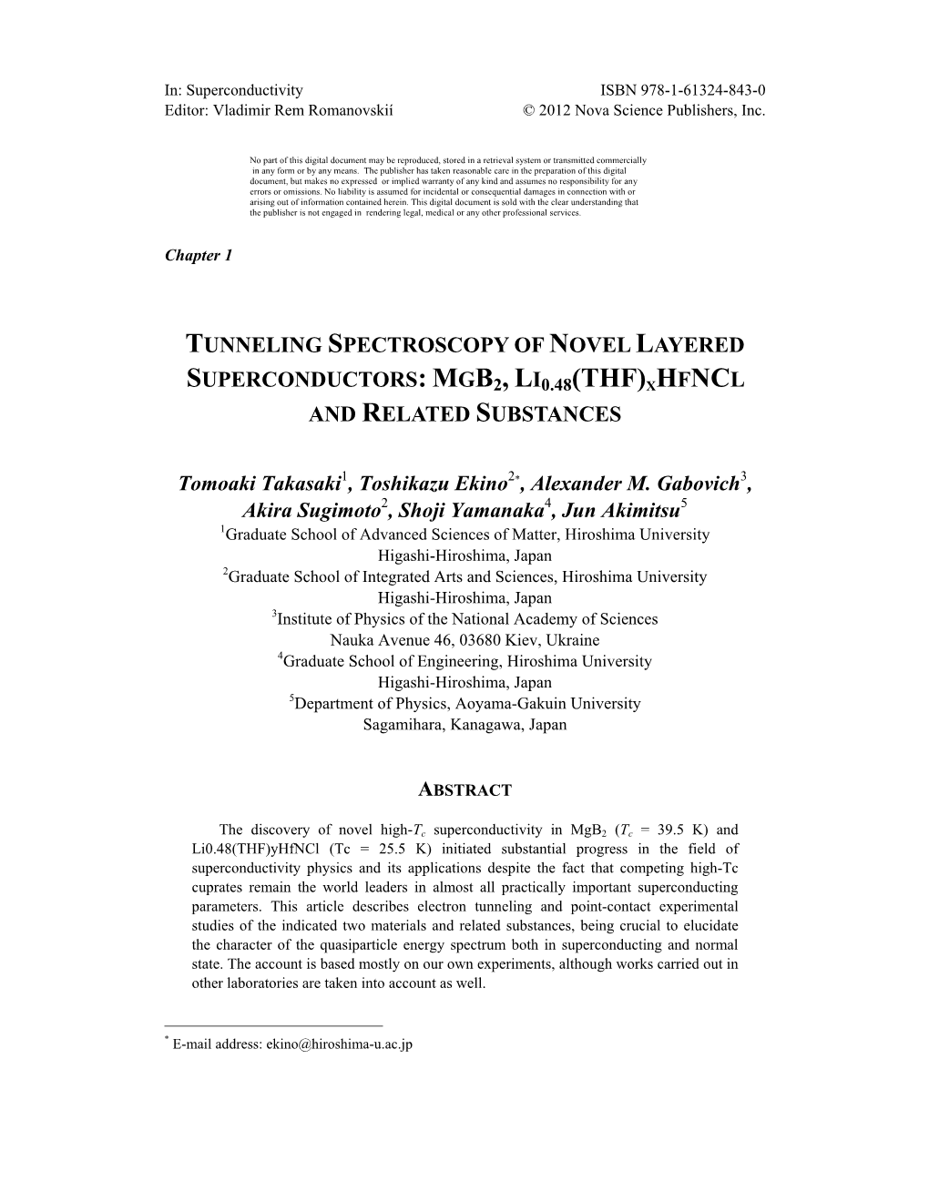 Tunneling Spectroscopy of Novel Layered Superconductors: Mgb2, Li0