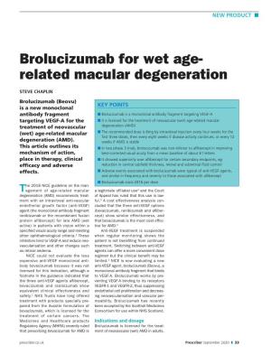 Brolucizumab for Wet Age- Related Macular Degeneration