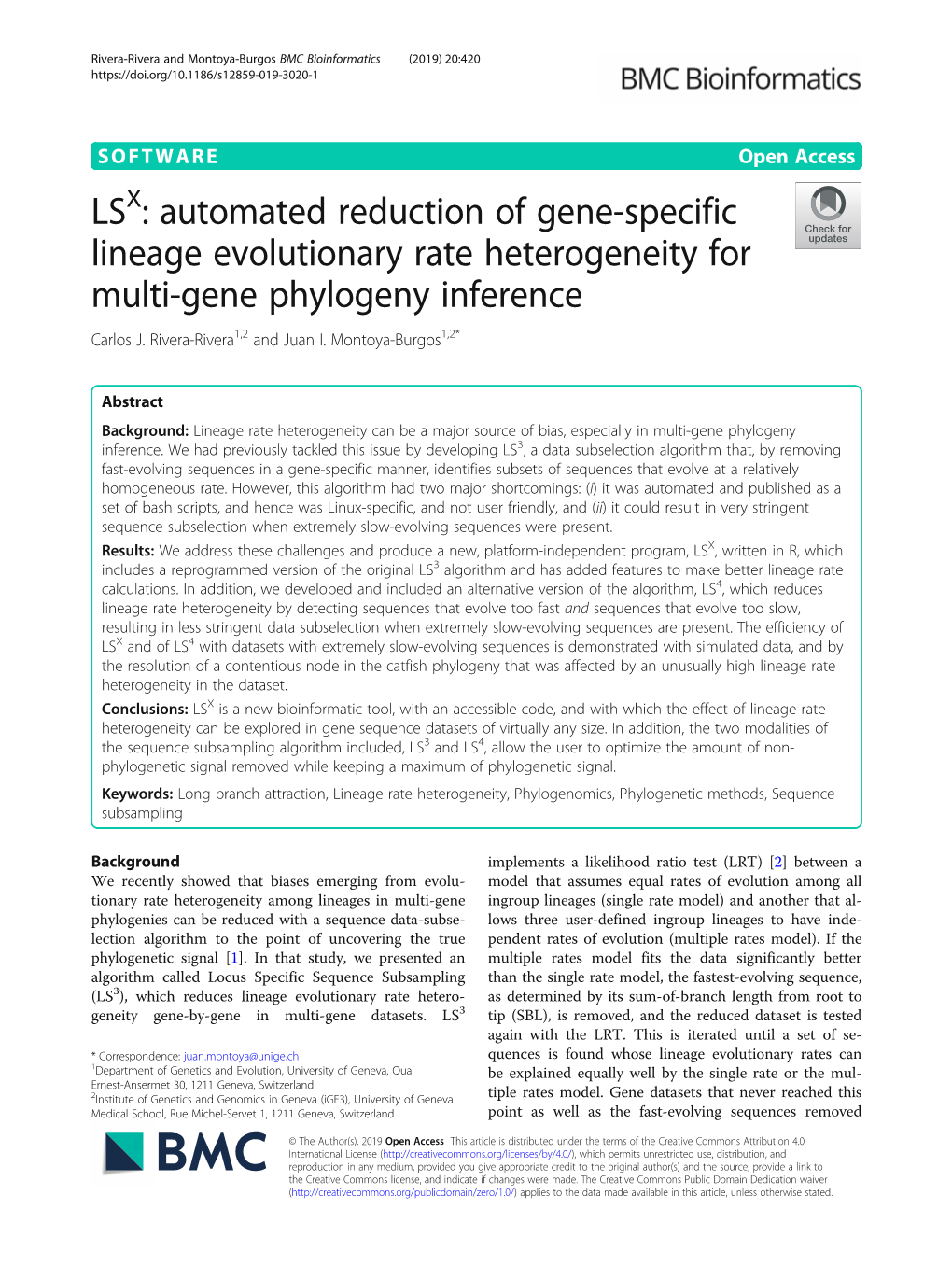 Automated Reduction of Gene-Specific Lineage Evolutionary Rate Heterogeneity for Multi-Gene Phylogeny Inference Carlos J