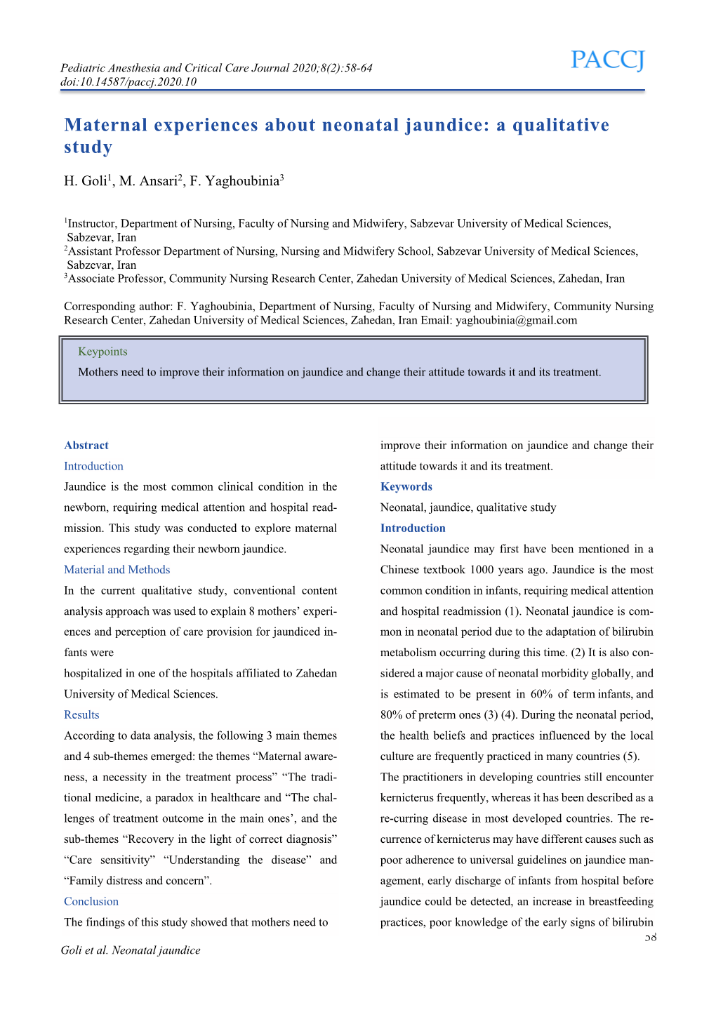 Maternal Experiences About Neonatal Jaundice: a Qualitative Study