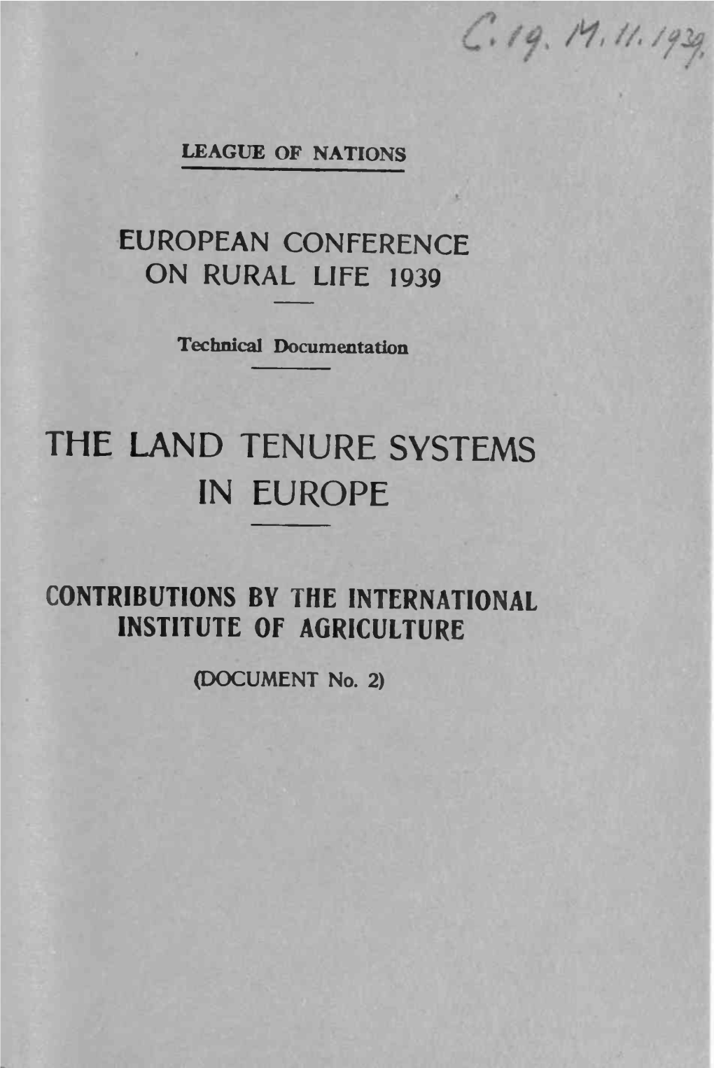 The Land Tenure Systems in Europe