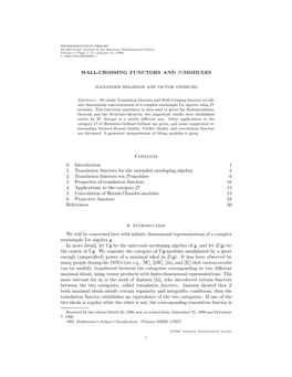 WALL-CROSSING FUNCTORS and D-MODULES Contents 0