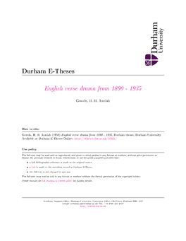 Durham E-Theses