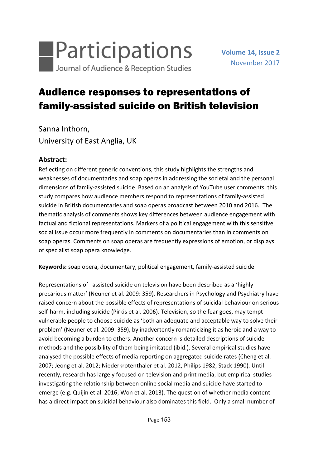 Audience Responses to Representations of Family-Assisted Suicide on British Television