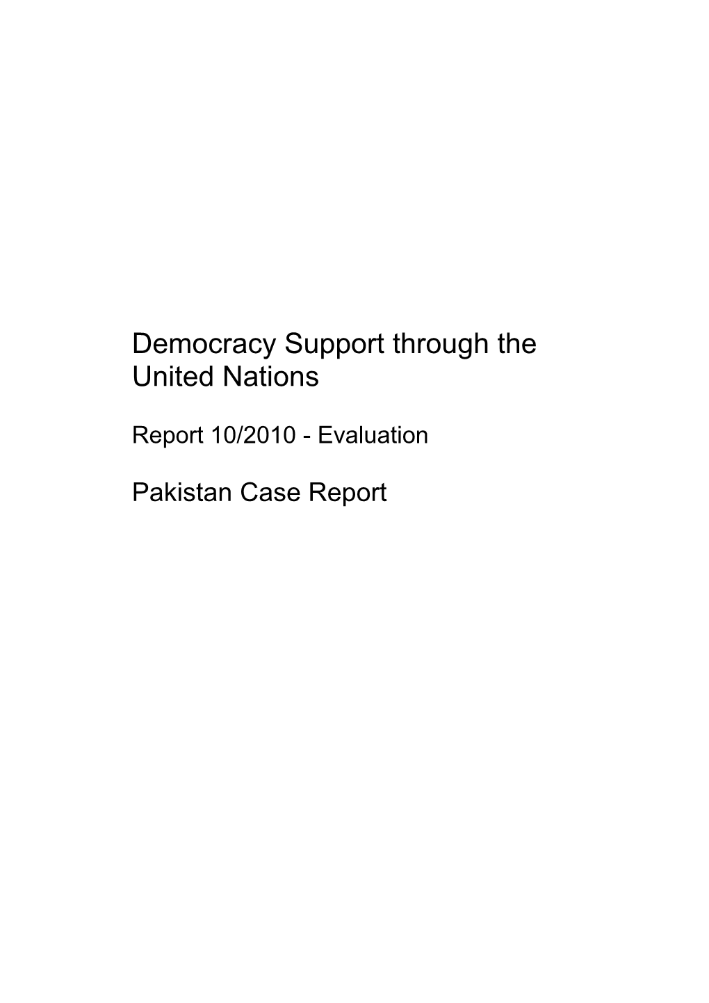 Pakistan Case Report