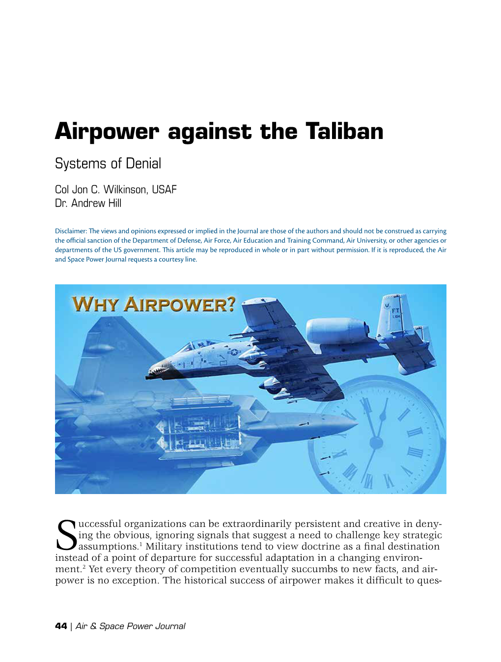 Airpower Against the Taliban: Systems of Denial