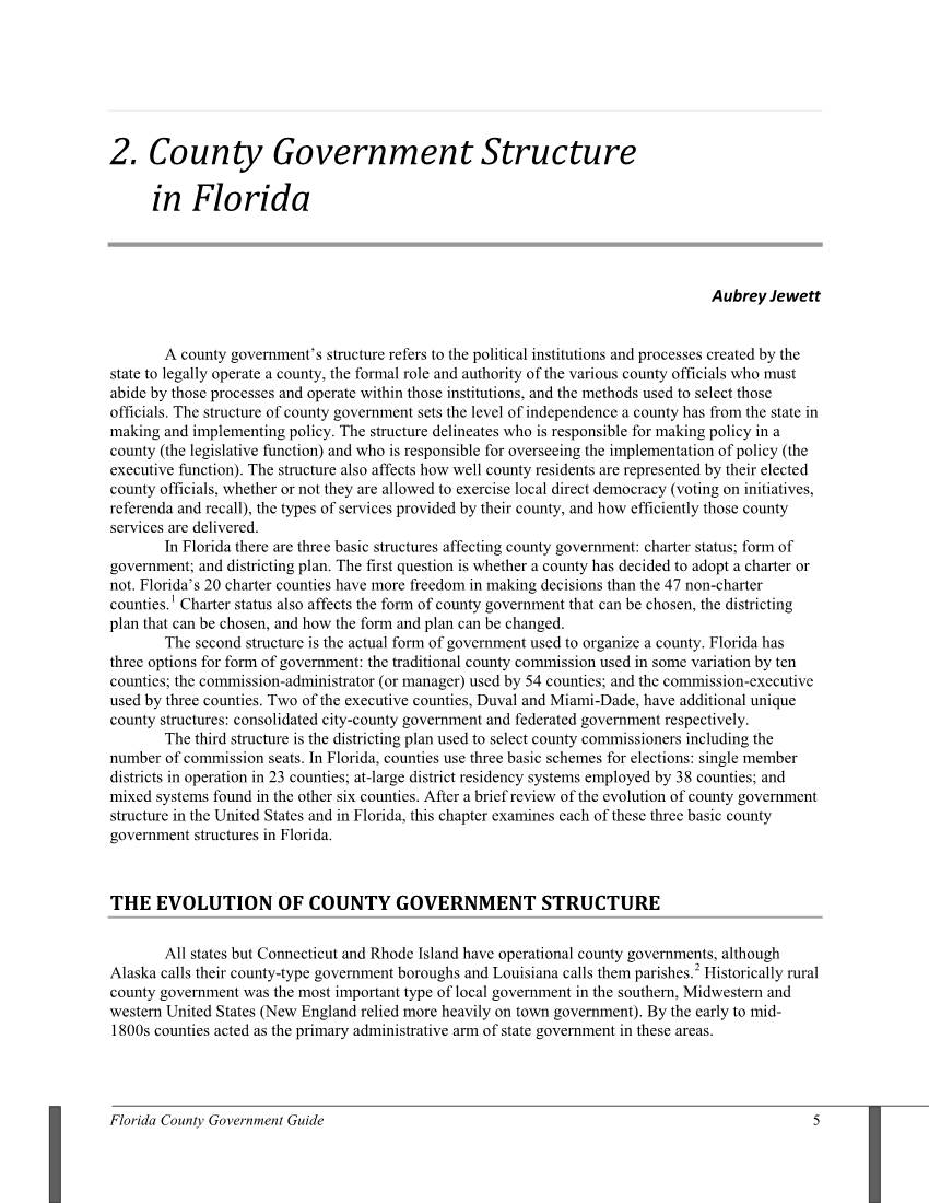 2. County Government Structure in Florida