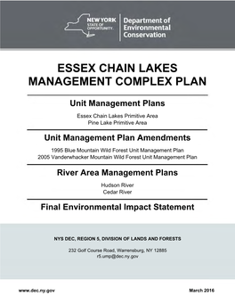 Essex Chain Lakes Management Complex Plan