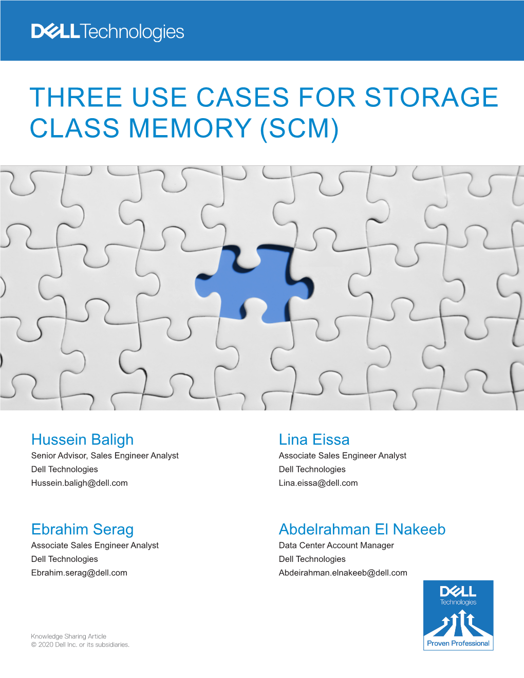 Three Use Cases for Storage Class Memory (Scm)
