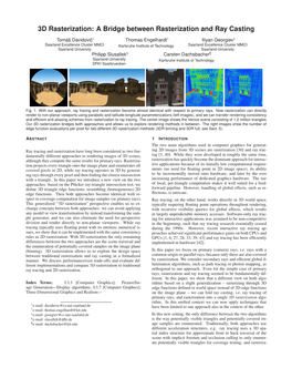 3D Rasterization: a Bridge Between Rasterization and Ray Casting