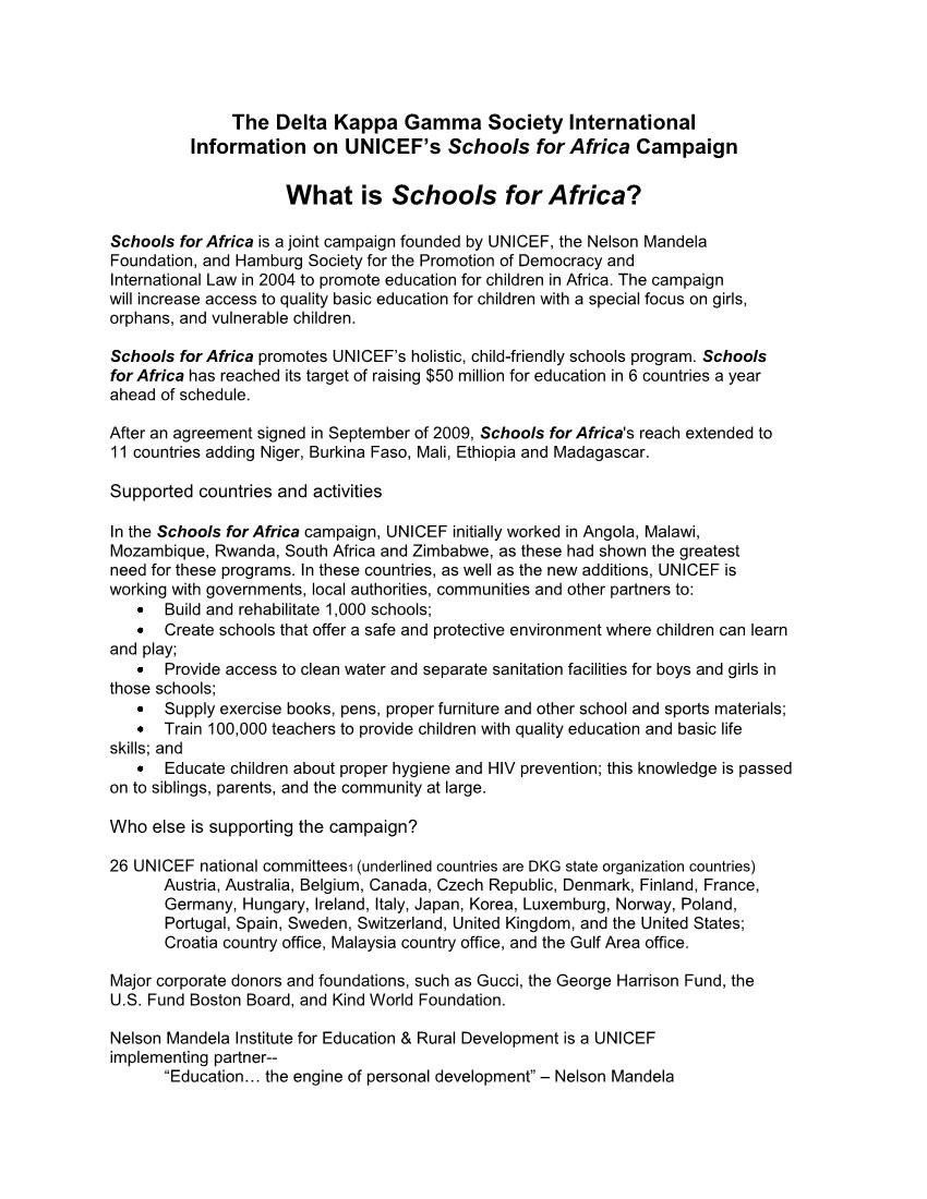 What Is Schools for Africa?