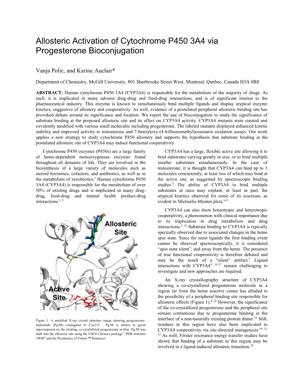 Allosteric Activation of Cytochrome P450 3A4 Via Progesterone Bioconjugation