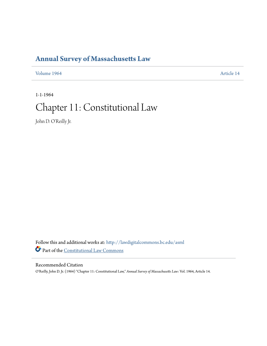 Chapter 11: Constitutional Law John D