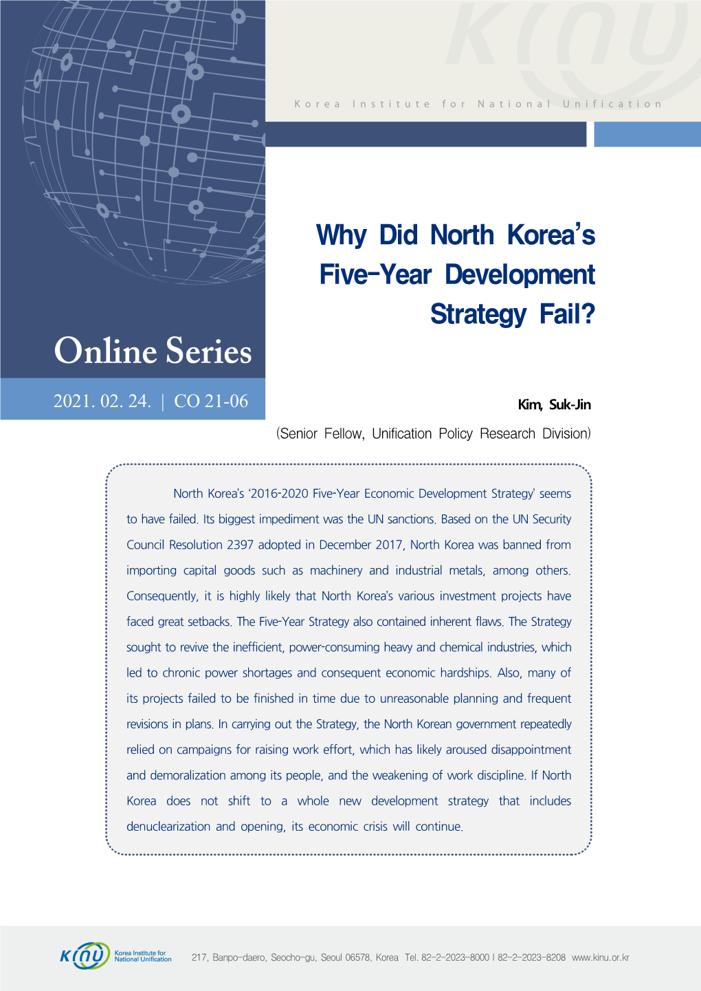 Why Did North Korea's Five-Year Development Strategy Fail?